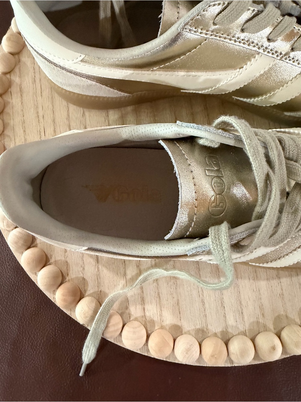 Gola Viper Metallic Gold Off White Gum Sneakers Women’s US 11 EU 42 Leather - Picture 7 of 7
